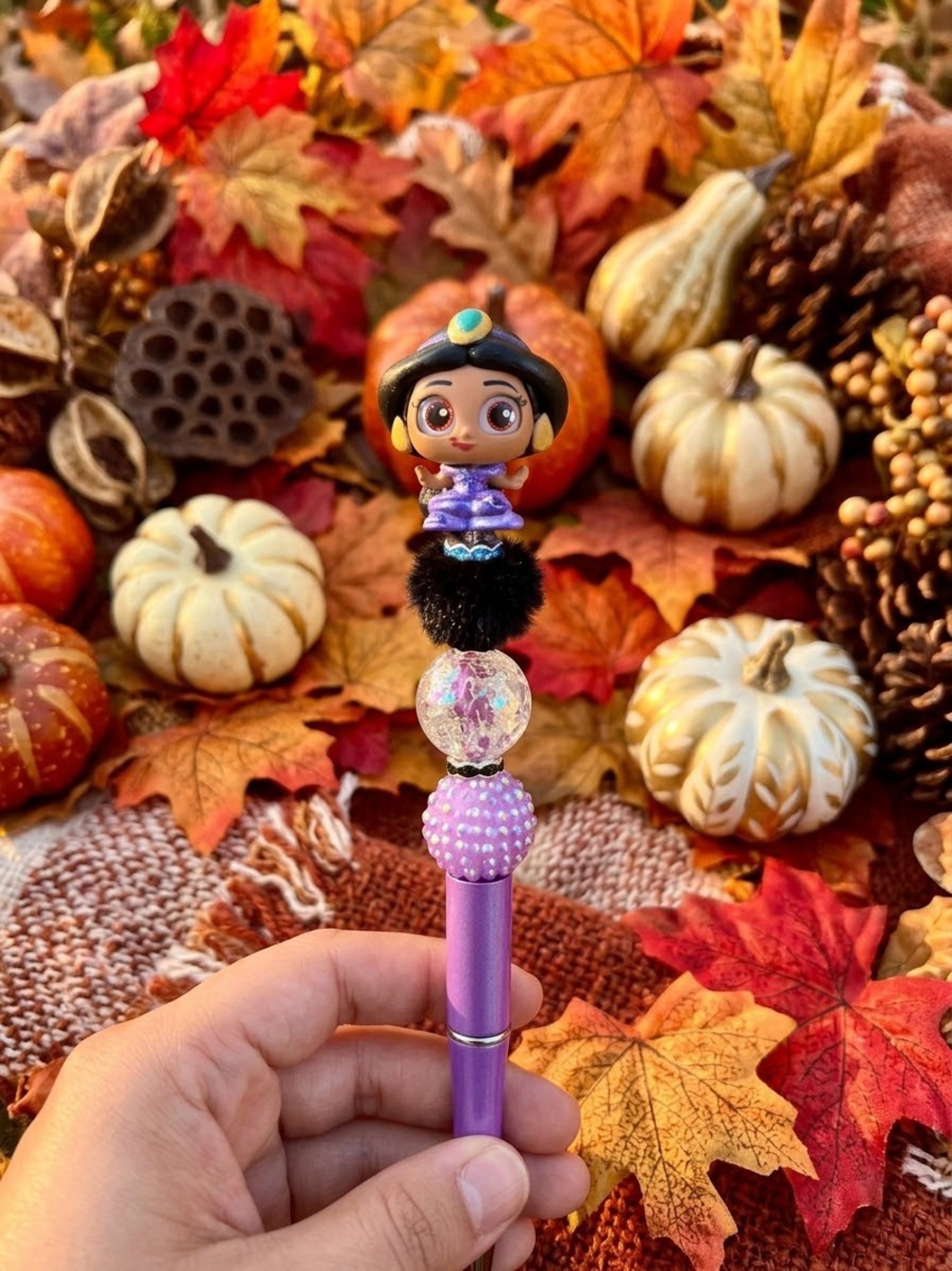 Disney Princess Jasmine Handmade Beaded Ballpoint Pen